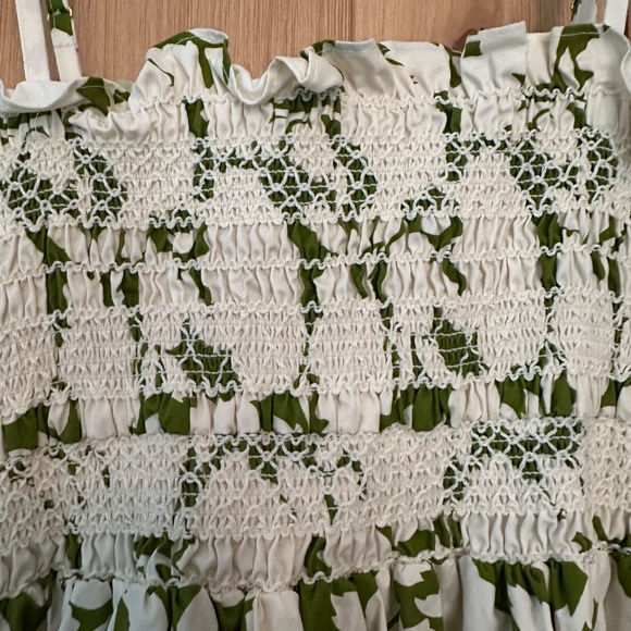 NEW Tory Burch Smocked Floral Cotton Poplin Mini Dress - Size Small - Picture 7 of 10